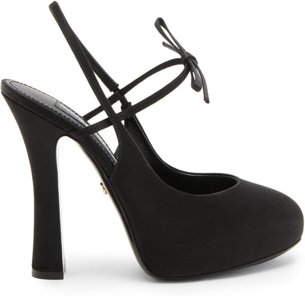 125MM Satin Slingback Platform Pumps