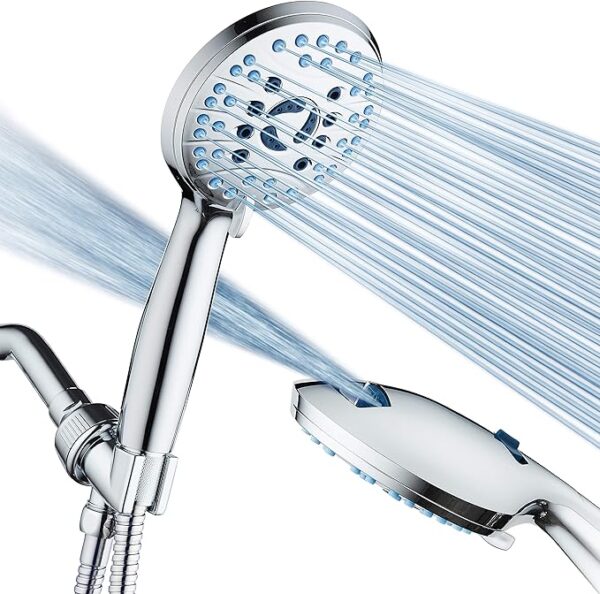 AquaCare High Pressure 8-mode Handheld Shower Head - Anti-clog Nozzles, Built-in Power Wash to Clean Tub,